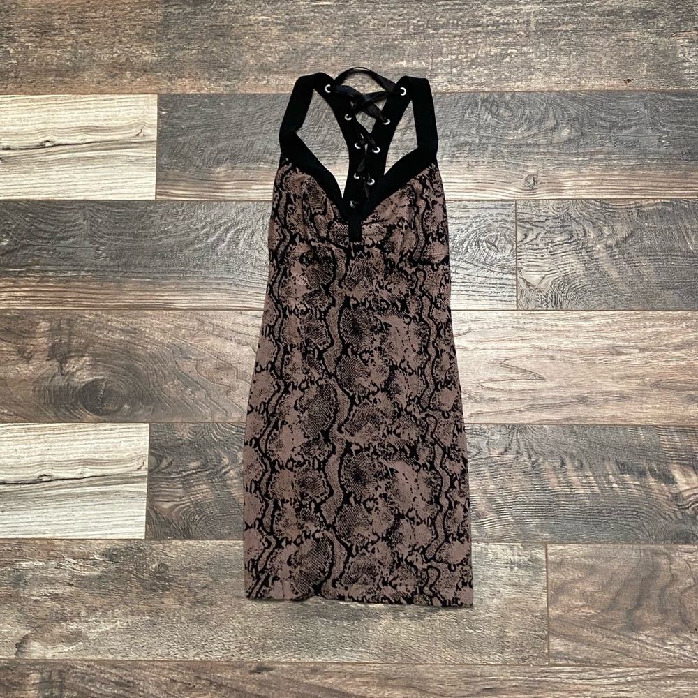 BEBE Snake print cocktail dress